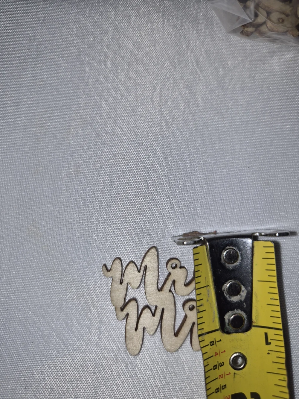 Wooden 'Mr & Mrs' Confetti Bag - Natural Beige